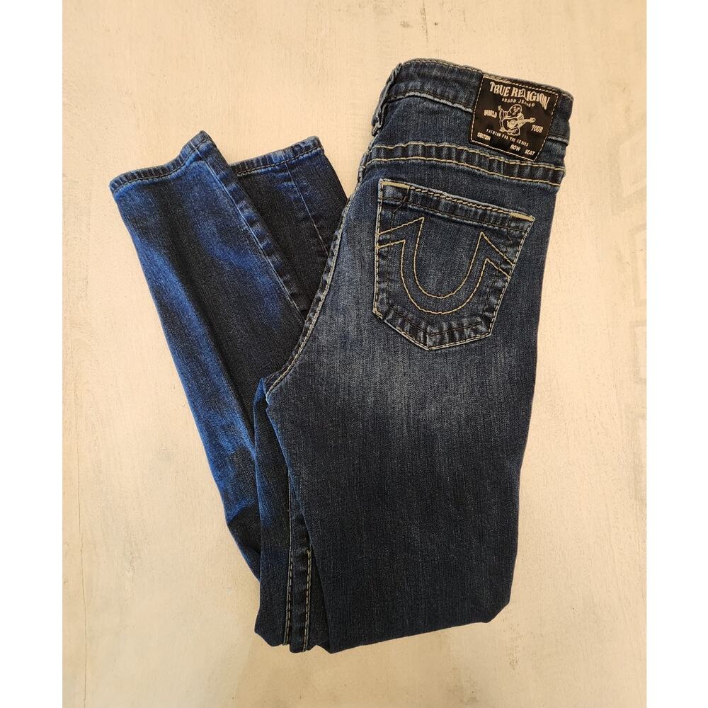 True Religion Women's Denim Jennie Curvy Mid Rise Super Skinny SZ 30